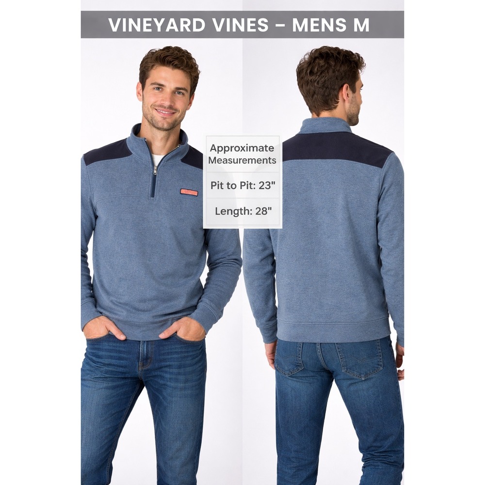 Vineyard Vines Men's Saltwater Quarter-Zip Pullover‎ Sweater in Navy Blue